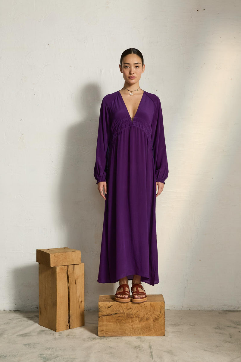 ROBE ESMEE SOIE - ULTRA VIOLET