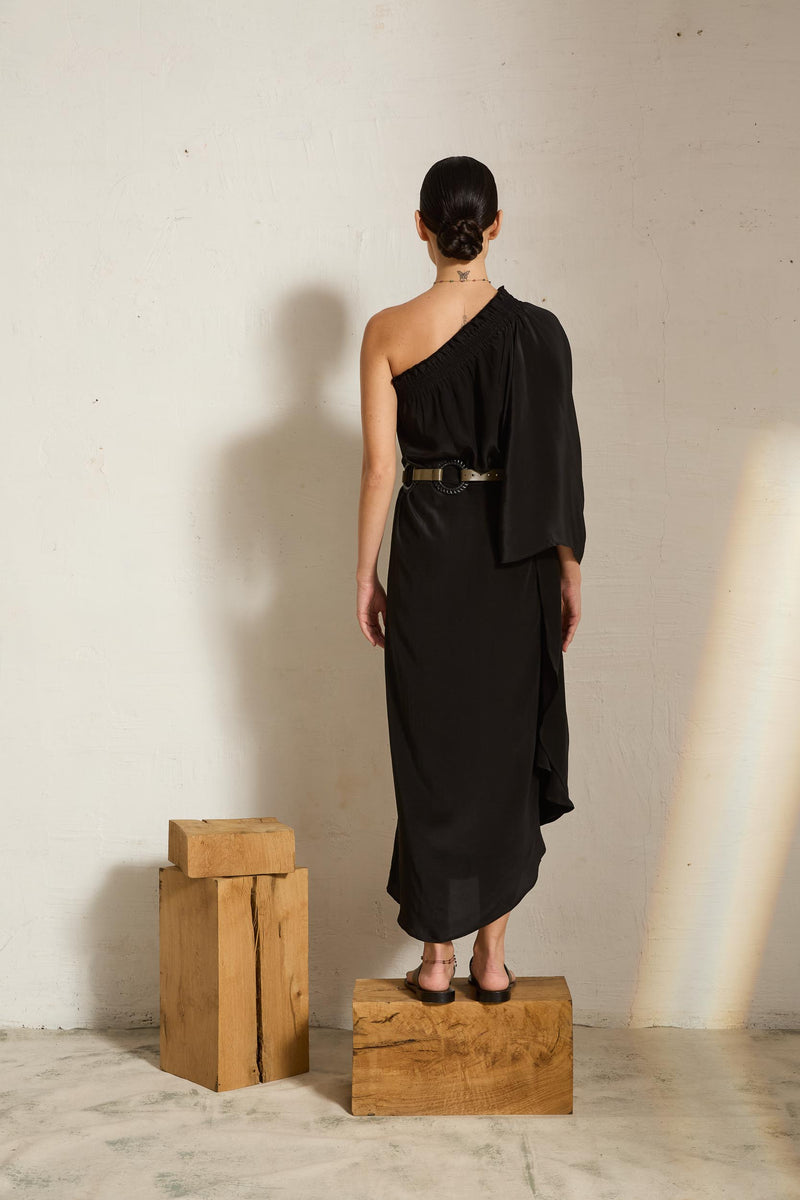 ROBE LOUNA SOIE - BLACK