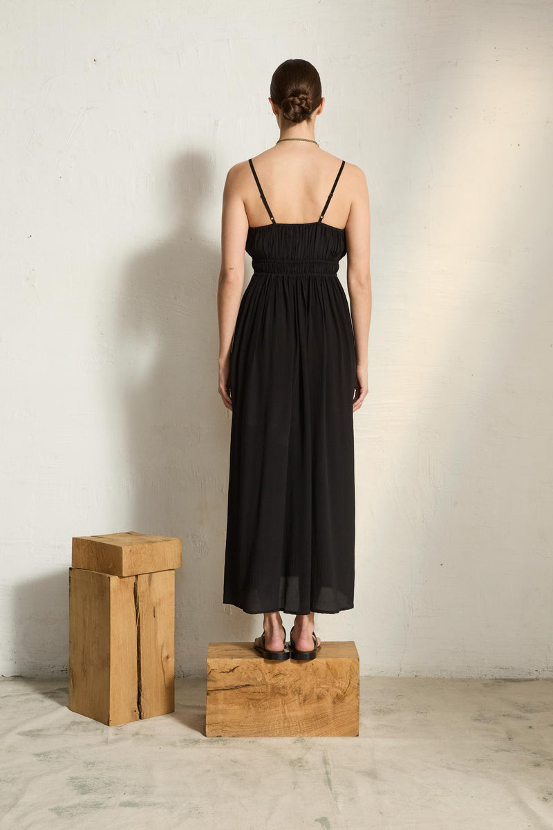 ROBE BALINA SOIE - BLACK