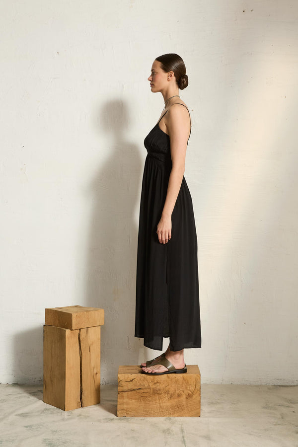 ROBE BALINA SOIE - BLACK