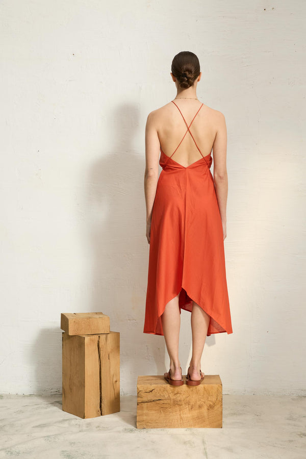 ROBE IVINA COTON - REDCLAY