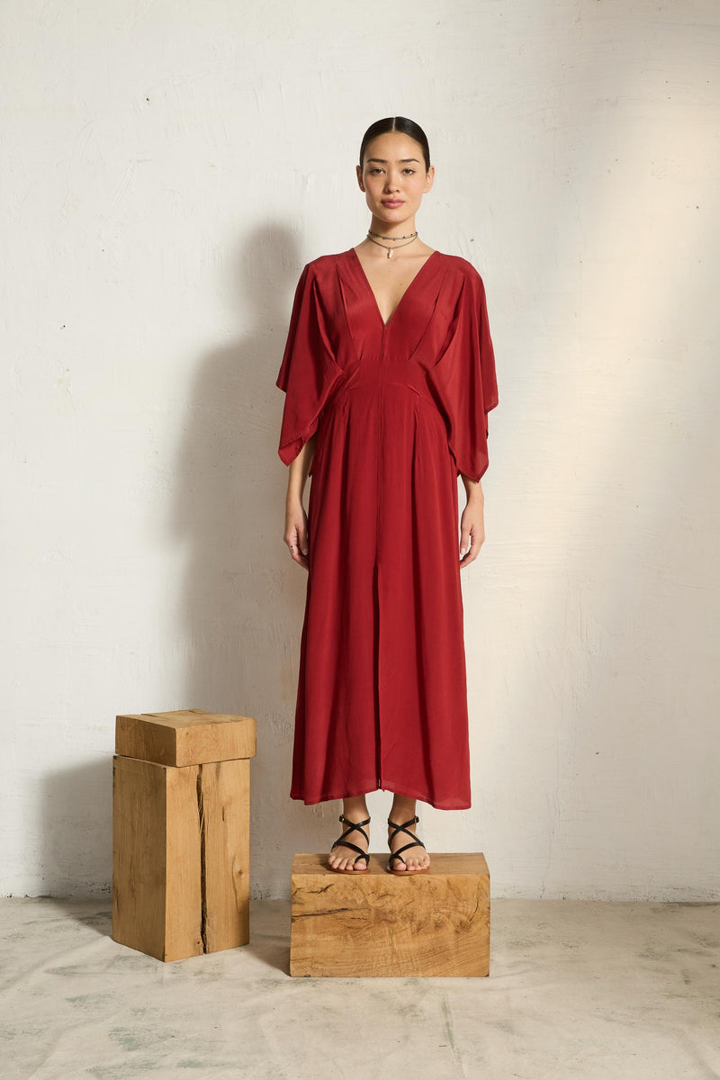 ROBE SOUANE SOIE - PAPRIKA