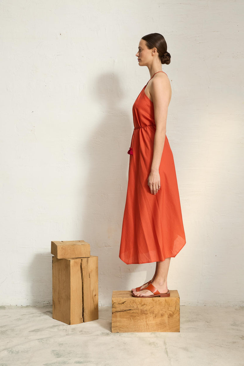 ROBE IVINA COTON - REDCLAY