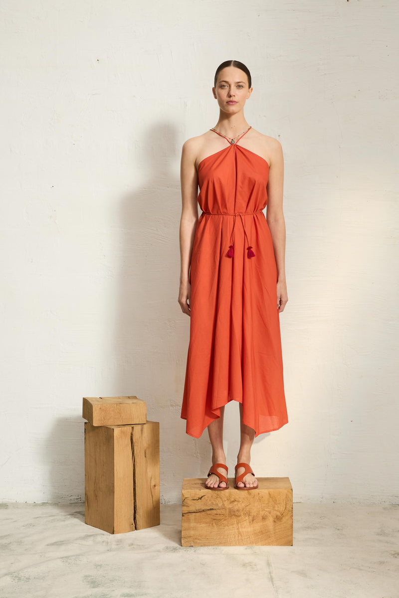 ROBE IVINA COTON - REDCLAY