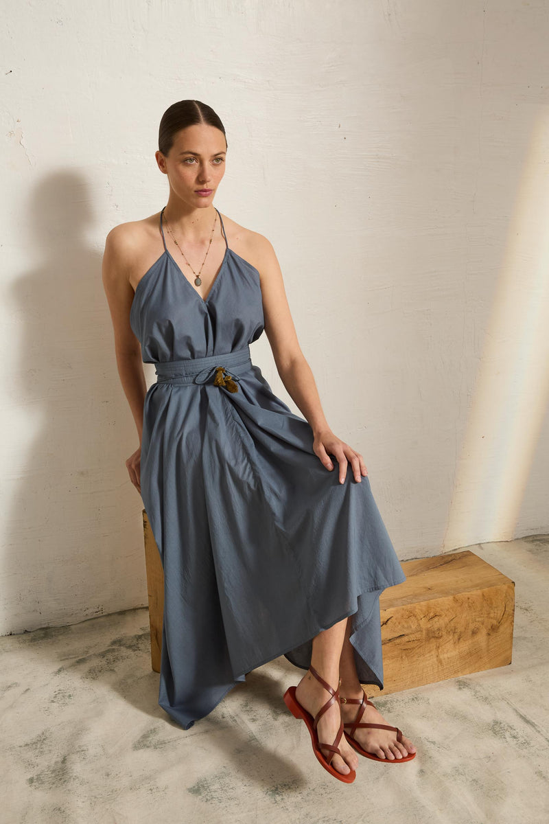 ROBE IVINA COTON - STORM BLUE