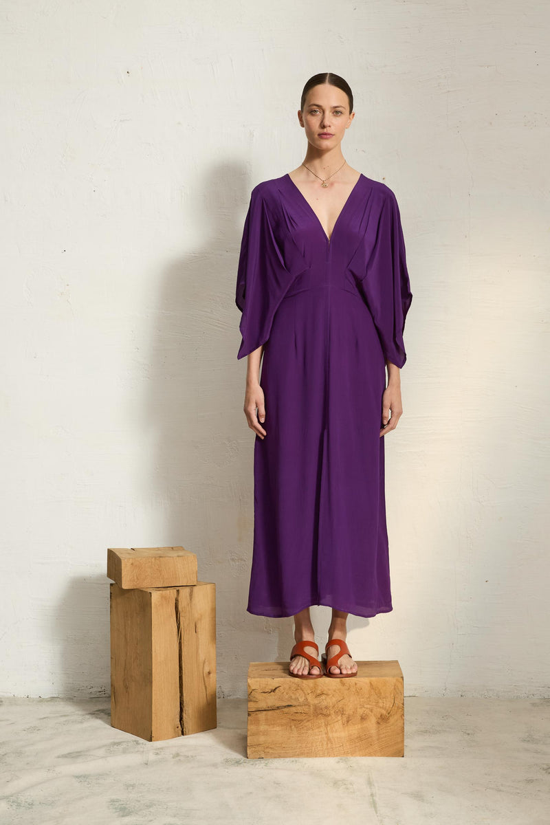 ROBE SOUANE SOIE - ULTRA VIOLET