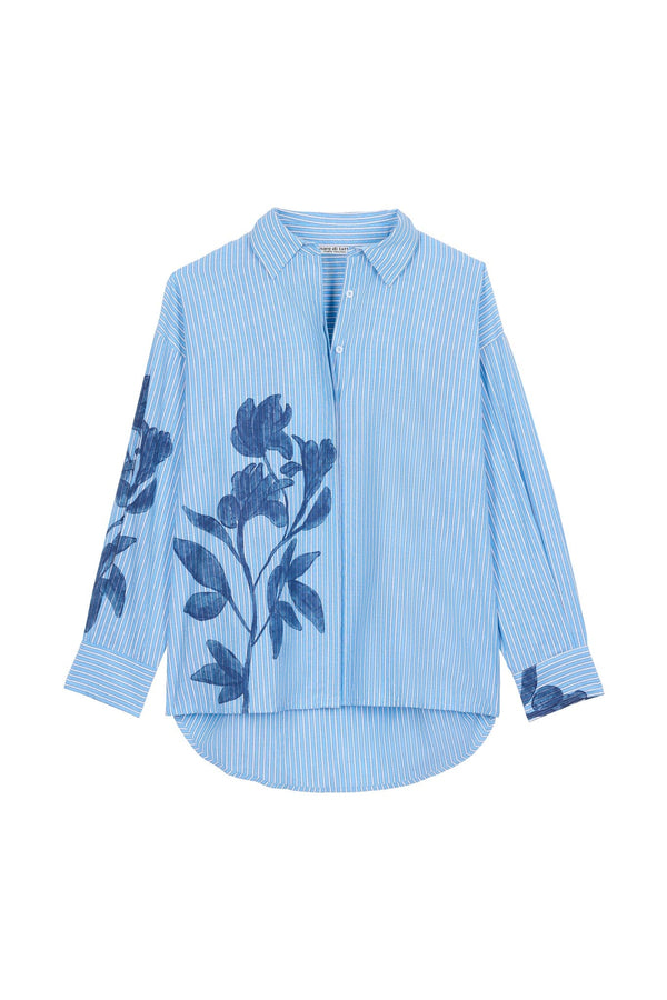 CHEMISE FIORINA IMPRIME ORCHIDS - BLUE