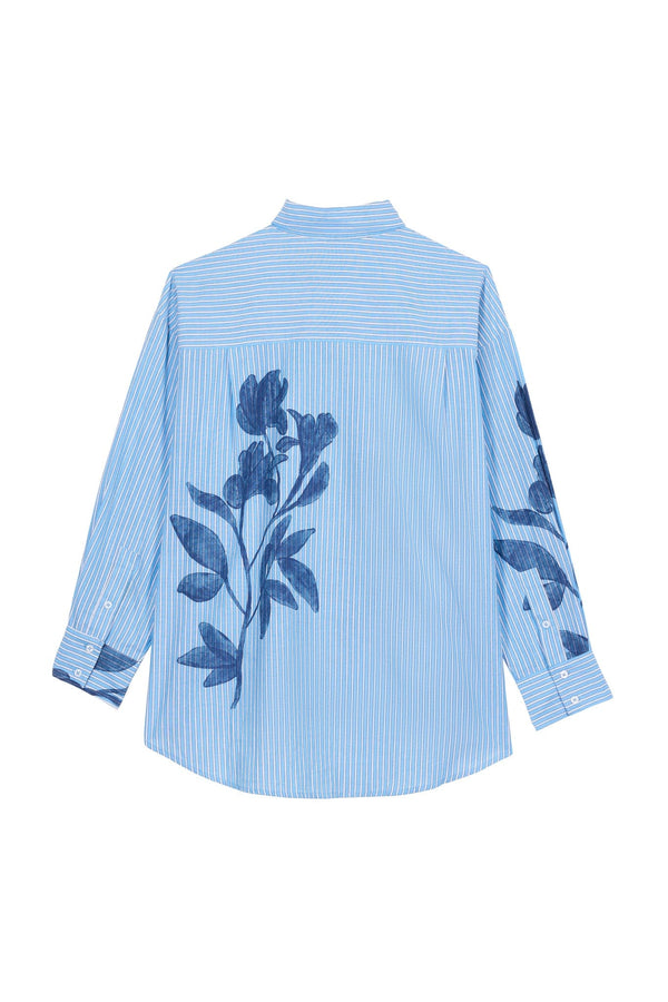 CHEMISE FIORINA IMPRIME ORCHIDS - BLUE