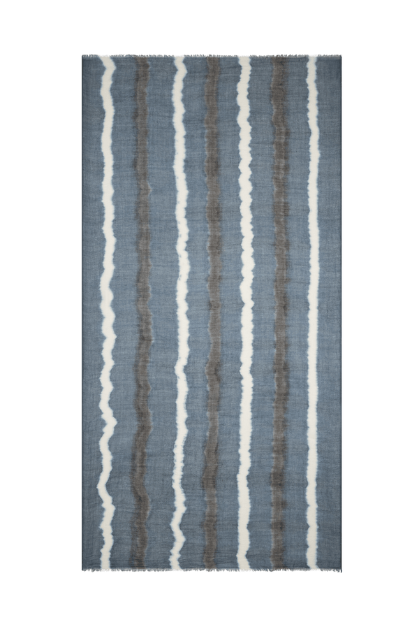 ETOLE TIE AND DYE ETAMINE DE LAINE - BLUE PRINT